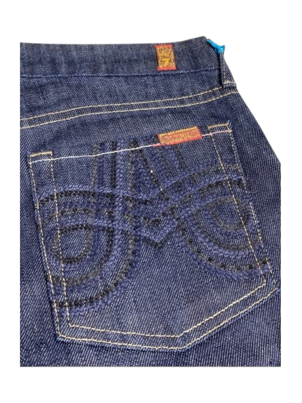 HTF: 7 Mankind® ㋛ Swirl Embroidered Crystal A Pocket Bootcut Denim Jeans ㋛ 29 30 - Picture 12 of 17